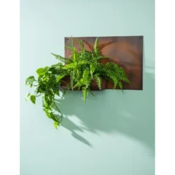Evergreen Rust Dunes Rectangular Metal Wall Planter