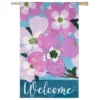 Evergreen Dogwood Blossoms Applique House Flag 28 X 44 Inches Outdoor Decor For Homes And Gardens