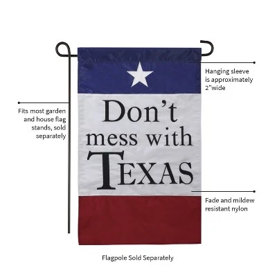 Evergreen Flag Garden Applique Don't Mess With Texas 2 Evergreen Flag Garden Applique Don't Mess With Texas - Image 2
