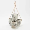 Evergreen Hanging Pot Planter, White Wash