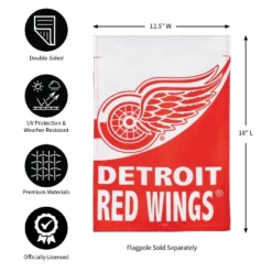 Evergreen Flag, DS New Burlap, Garden, Detroit Red Wings