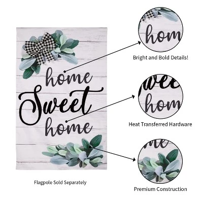 Evergreen Home Sweet Home Eucalyptus Burlap House Flag 28 X 44 Inches Outdoor Decor For Homes And Gardens 3 Evergreen Home Sweet Home Eucalyptus Burlap House Flag 28 X 44 Inches Outdoor Decor For Homes And Gardens - Image 3