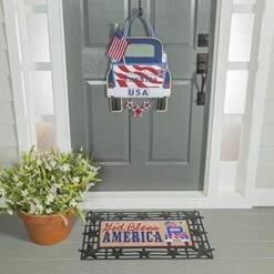 Evergreen Indoor Outdoor Patriotic 4th Of July Bundle Set Of 4 - Door Hanger Door Decor Truck Sassafras Doormat Frame And Sassafras Insert -Optimal Home Decoration GUEST 4240b57d 3722 4a01 bda8 72993d5b4360