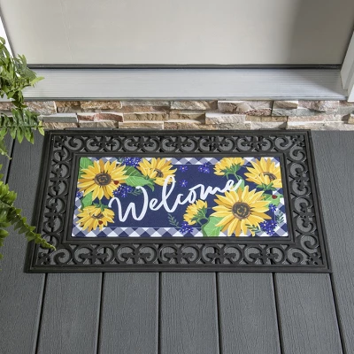 Evergreen Sunflower Welcome Sassafras Indoor Outdoor Switch Doormat 1'10"x10" Multicolored 1 Evergreen Sunflower Welcome Sassafras Indoor Outdoor Switch Doormat 1'10"x10" Multicolored