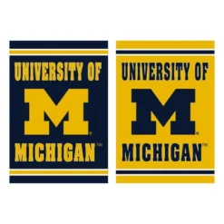 Evergreen Embossed Suede Flag, House Size, University Of Michigan