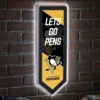 Evergreen Ultra-Thin Glazelight LED Wall Decor, Pennant, Pittsburgh Penguins- 9 X 23 Inches Made In USA