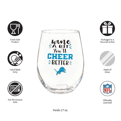 Evergreen Detroit Lions, 17oz Boxed Stemless Wine 4 Evergreen Detroit Lions, 17oz Boxed Stemless Wine - Image 4