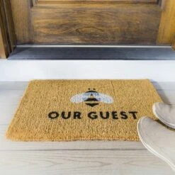 Evergreen Bee Our Guest Woven Back Indoor Outdoor Natural Coir Doormat 1'6"x2'6" Multicolored -Optimal Home Decoration GUEST 450c6ad5 77d3 47ef bb1a f89f7f516869