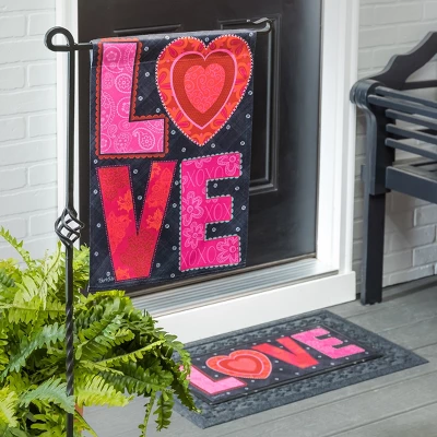 Evergreen Love Heart Garden Suede Flag 12.5 X 18 Inches Indoor Outdoor Decor 2 Evergreen Love Heart Garden Suede Flag 12.5 X 18 Inches Indoor Outdoor Decor - Image 2