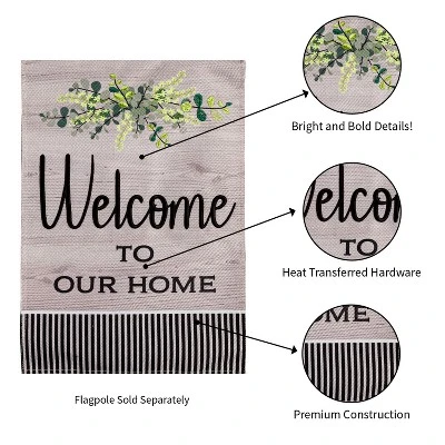 Evergreen Wood Grain Welcome Garden Burlap Flag 12.5 X 18 Inches Indoor Outdoor Decor 4 Evergreen Wood Grain Welcome Garden Burlap Flag 12.5 X 18 Inches Indoor Outdoor Decor - Image 4