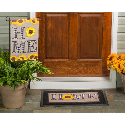 Evergreen Sunflower Home Sassafras Indoor Outdoor Switch Doormat 1'10"x10" Multicolored 2 Evergreen Sunflower Home Sassafras Indoor Outdoor Switch Doormat 1'10"x10" Multicolored - Image 2