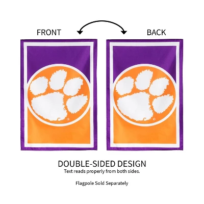 Evergreen Flag, DS New Burlap, Reg, Clemson University 3 Evergreen Flag, DS New Burlap, Reg, Clemson University - Image 3