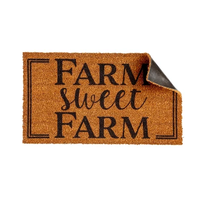 Evergreen Farm Sweet Farm Indoor Outdoor Natural Coir Doormat 1'4"x2'4" Brown 1 Evergreen Farm Sweet Farm Indoor Outdoor Natural Coir Doormat 1'4"x2'4" Brown