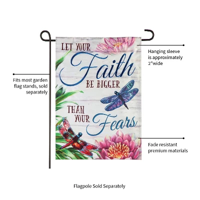 Evergreen Faith Be Bigger Than Fear Garden Linen Flag- 12.5 X 18 Inches Outdoor Decor For Homes And Gardens 2 Evergreen Faith Be Bigger Than Fear Garden Linen Flag- 12.5 X 18 Inches Outdoor Decor For Homes And Gardens - Image 2