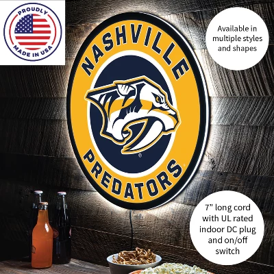 Evergreen Ultra-Thin Edgelight LED Wall Decor, Round, Nashville Predators- 23 X 23 Inches Made In USA 4 Evergreen Ultra-Thin Edgelight LED Wall Decor, Round, Nashville Predators- 23 X 23 Inches Made In USA - Image 4