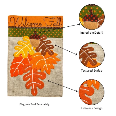 Evergreen Fall Leaves Garden Burlap Flag 12.5 X 18 Inches Indoor Outdoor Decor 4 Evergreen Fall Leaves Garden Burlap Flag 12.5 X 18 Inches Indoor Outdoor Decor - Image 4