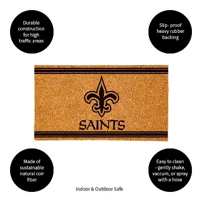 Evergreen New Orleans Saints Logo Turf Mat, Brown- 28 X 16 Inches Indoor Outdoor Doormat 3 Evergreen New Orleans Saints Logo Turf Mat, Brown- 28 X 16 Inches Indoor Outdoor Doormat - Image 3