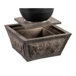 Evergreen Ridged Globe Fountain With Planter Shelf -Optimal Home Decoration GUEST 4f1a43f2 4a6b 4734 888e 2842e602ee1c