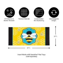 Evergreen Buzzing Bee Sassafras Indoor Outdoor Switch Doormat 1'10"x10" Multicolored -Optimal Home Decoration GUEST 4f391071 d97f 4c98 9139 c7dbf7f75497