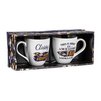 Evergreen Baltimore Ravens, Ceramic Cup O'Java 17oz Gift Set 1 Evergreen Baltimore Ravens, Ceramic Cup O'Java 17oz Gift Set
