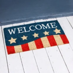 Evergreen Patriotic Stripes Indoor Outdoor Natural Coir Doormat 1'4"x2'4" Multicolored -Optimal Home Decoration GUEST 51a5b65f 9a38 428a ad2e 2af396b150b5