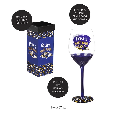 Evergreen Baltimore Ravens, 17oz Boxed Stemware 3 Evergreen Baltimore Ravens, 17oz Boxed Stemware - Image 3