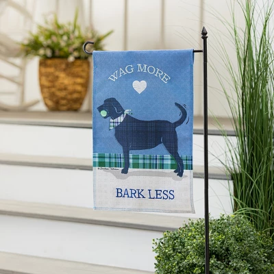 Evergreen Wag More, Bark Less Garden Burlap Flag 12.5 X 18 Inches Indoor Outdoor Decor 1 Evergreen Wag More, Bark Less Garden Burlap Flag 12.5 X 18 Inches Indoor Outdoor Decor
