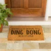 Evergreen Doorbell Broken Yell "Ding-Dong Really Loud Indoor Outdoor Doormat 1'4"x2'4" Brown