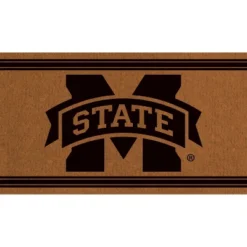 Evergreen Mississippi State University Logo Turf Mat, Brown- 28 X 16 Inches Indoor Outdoor Doormat