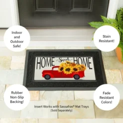 Evergreen Harvest Red Truck Sassafras Indoor Outdoor Switch Doormat 1'10"x10" Off-White -Optimal Home Decoration GUEST 574592ee 232a 4e11 b6de 9724adbd4b62