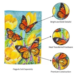 Evergreen Tulip And Butterfly Garden Suede Flag 12.5 X 18 Inches Indoor Outdoor Decor -Optimal Home Decoration GUEST 5846d01c 8c55 4f21 a88c 08f6d186c778