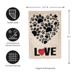 Evergreen Flag Paw Prints Heart Garden Burlap Flag -Optimal Home Decoration GUEST 59f75847 d264 4157 94ab f0e5c3bf7300