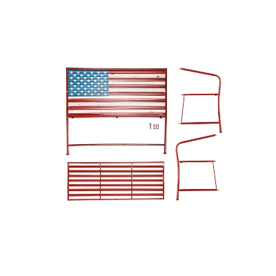 Evergreen American Flag Corrugated Metal Bench 2 Evergreen American Flag Corrugated Metal Bench - Image 2