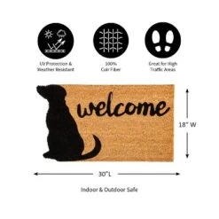 Evergreen Dog Welcome Shaped Indoor Outdoor Natural Coir Doormat 1'4"x2'4" Brown -Optimal Home Decoration GUEST 5c39028f 5ef2 4863 85cd 885a335cc5d1