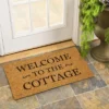 Evergreen 16 X 28 Inches Welcome To The Cottage Door Mat | Non-Slip Rubber Backing | Dirt Catching Natural Coir | Indoor And Outdoor Home Decor