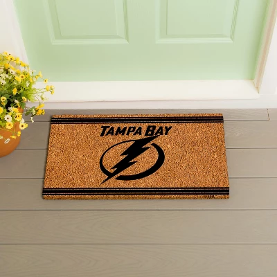 Evergreen Tampa Bay Lightning Logo Turf Mat, Brown- 28 X 16 Inches Indoor Outdoor Doormat 4 Evergreen Tampa Bay Lightning Logo Turf Mat, Brown- 28 X 16 Inches Indoor Outdoor Doormat - Image 4