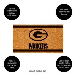Evergreen Green Bay Packers Logo Turf Mat, Brown- 28 X 16 Inches Indoor Outdoor Doormat -Optimal Home Decoration GUEST 5db88f82 6076 4466 9e22 c81262722ad4