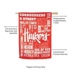 Evergreen Embossed Suede Flag, House Size, University Of Nebraska -Optimal Home Decoration GUEST 5e9c107f 69ee 4af4 8970 238fa68ebbda