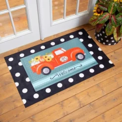 Evergreen Black & White Dots Layering Mat 11.5 X 9.5 Inches Indoor And Outdoor Decor