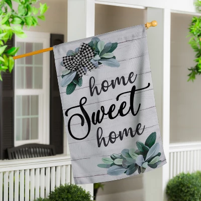 Evergreen Home Sweet Home Eucalyptus Burlap House Flag 28 X 44 Inches Outdoor Decor For Homes And Gardens 4 Evergreen Home Sweet Home Eucalyptus Burlap House Flag 28 X 44 Inches Outdoor Decor For Homes And Gardens - Image 4
