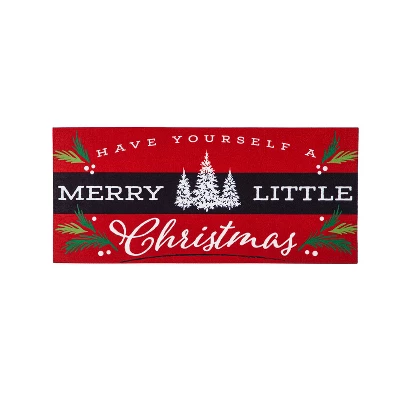 Evergreen Merry Little Christmas Sassafras Indoor Outdoor Switch Doormat 1'10"x10" Red 1 Evergreen Merry Little Christmas Sassafras Indoor Outdoor Switch Doormat 1'10"x10" Red