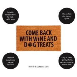 Evergreen Come Back With Wine And Dog Treats Indoor Outdoor Doormat 1'4"x2'4" Brown -Optimal Home Decoration GUEST 635990da 2e1f 463c bf13 079caf642b98