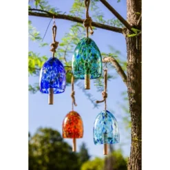Evergreen Art Glass Speckle Turquoise Bell Chime -Optimal Home Decoration GUEST 63d762aa 3e5a 4e37 82fc 4f2a6c043b54