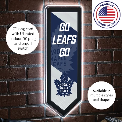 Evergreen Ultra-Thin Glazelight LED Wall Decor, Pennant, Toronto Maple Leafs- 9 X 23 Inches Made In USA 4 Evergreen Ultra-Thin Glazelight LED Wall Decor, Pennant, Toronto Maple Leafs- 9 X 23 Inches Made In USA - Image 4