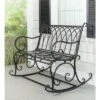 Evergreen Beautiful Springtime Colorful Black Rocking Brushed Metal Garden Bench - 43x33x37 In