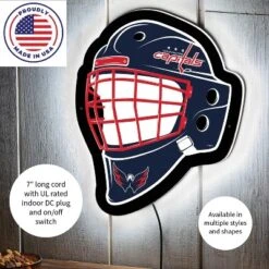 Evergreen Ultra-Thin Edgelight LED Wall Decor, Helmet, Washington Capitals- 15.6 X 19 Inches Made In USA -Optimal Home Decoration GUEST 68c0d224 48c7 4722 a8b3 ad42815533a9