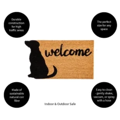 Evergreen Dog Welcome Shaped Indoor Outdoor Natural Coir Doormat 1'4"x2'4" Brown -Optimal Home Decoration GUEST 6b0fa5bc 1f9a 40f8 965b 7152fdc34654
