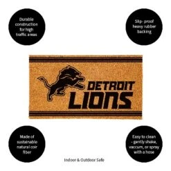 Evergreen Detroit Lions Logo Turf Mat, Brown- 28 X 16 Inches Indoor Outdoor Doormat -Optimal Home Decoration GUEST 6c52efe3 7d9f 4034 b5a3 2d3115eca556