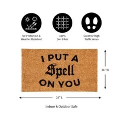Evergreen 16 X 28 Halloween Greeting Coir Mat, I Put A Spell On You For Indoor And Outdoor Decor -Optimal Home Decoration GUEST 6da52ddc bf22 4662 af76 cc993e1ef078