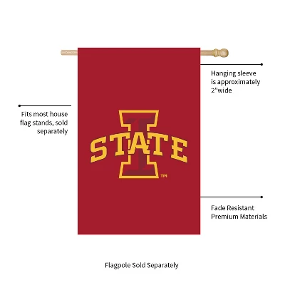 Evergreen NCAA Iowa State University Applique House Flag 28 X 44 Inches Outdoor Decor For Homes And Gardens 2 Evergreen NCAA Iowa State University Applique House Flag 28 X 44 Inches Outdoor Decor For Homes And Gardens - Image 2
